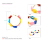 Bohemian Multicolor Shell Hoop Earrings