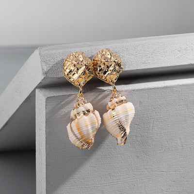 Natural Seashell Drop Earrings
