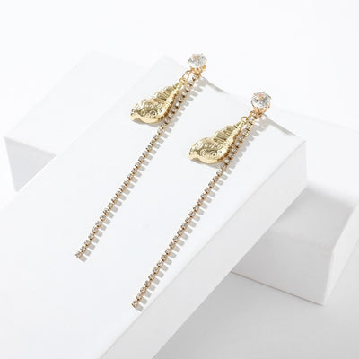 Gold Shell Drop Earrings