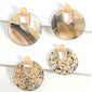 Pearl Abalone Round Drop Earrings