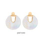 Pearl Abalone Round Drop Earrings