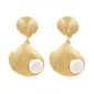 Metal Shell Pearl Dangle