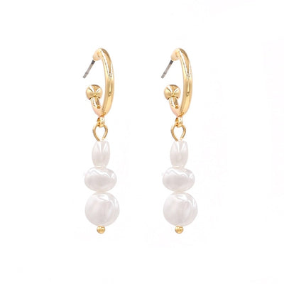 Metal Shell Pearl Dangle