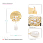 Metal Shell Pearl Dangle