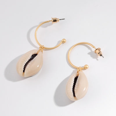 Natural Conch Scallop Earrings
