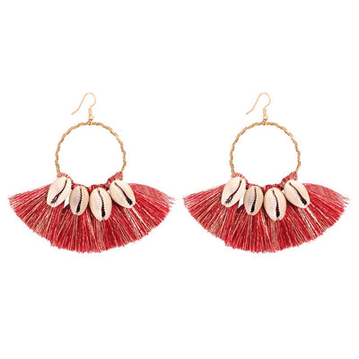 Fan Shaped Tassel Earrings